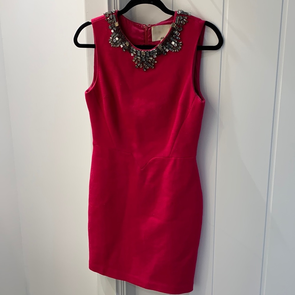 Phillip Lim magenta jeweled cocktail dress